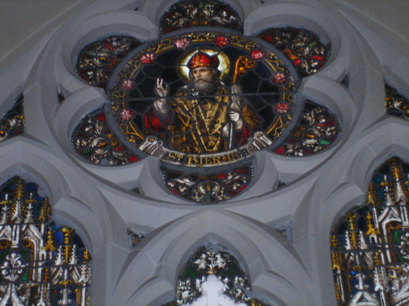 File:Window depicting St. Kieran, Seir Kieran Church, Bell Hill.jpg