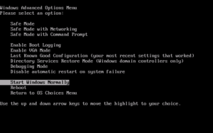 NTLDR Bootloader's Advanced Option Menu Windows Advanced Options menu.png