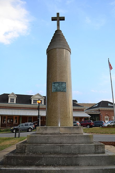 A damaged column was donated to a local veterans group to create this memorial to World War I veterans near the GWMNM.