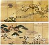 Birds and Flowers, pair of six-panel screens by Kanō Kōi, 17th-century Japan
