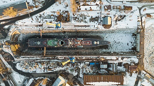 Кронштадт, Алексеевский док сверху зимой (2)