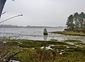 La Rivière de Pont-l'Abbé : le menhir de Penglaouic (en partie immergé) 1.