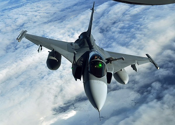 The Swedish multirole fighter, the Saab JAS 39 Gripen.