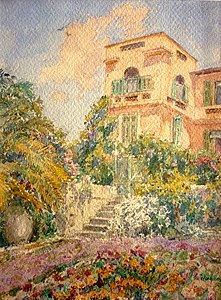 La Villa Mont Riant de Juan-les-Pins, 1940, aquarelle, collection privée[22].