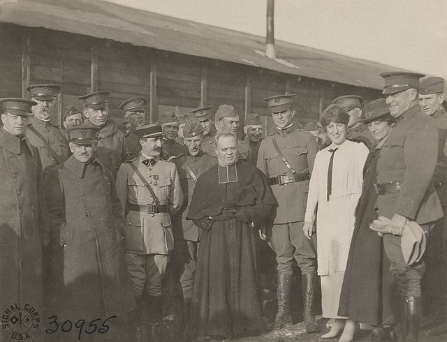 Penn second from left (beard and mustache) at opening of 1500th YMCA Center in France, November 10, 1918.