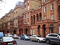 The row of houses along 15-47 Courtfield Road in South Kensington.