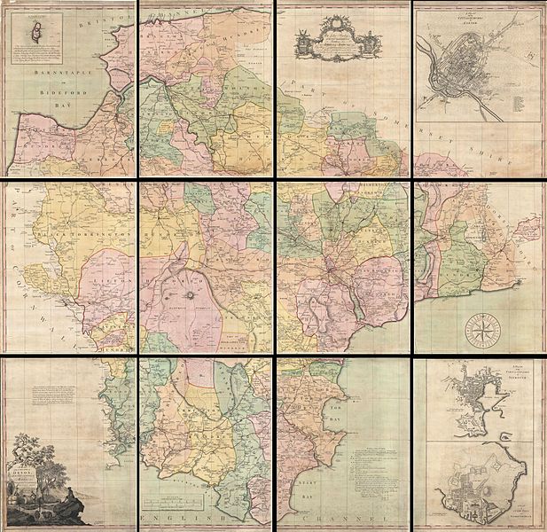 File:1765 Benjamin Donn Wall Map of Devonshire and Exeter, England - Geographicus - Devon-donn-1765.jpg