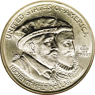 Huguenot-Walloon half dollar US commemorative coin issued in 1924