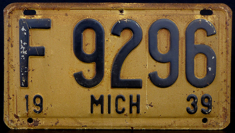 File:1939 MICHIGAN LICENSE PLATE.jpg