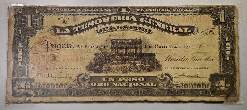 File:1 peso oro nacional Yucatán front.jpg