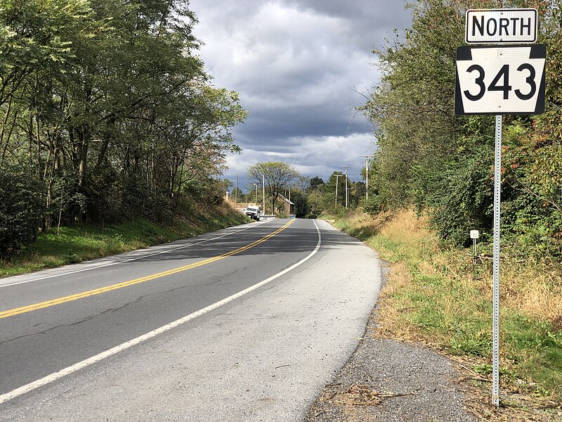 File:2021-10-18 13 31 38 View north along Pennsylvania State Route 343 (North Seventh Street) at Heffelfinger Road on the border of Bethel Township and Swatara Township in Lebanon County, Pennsylvania.jpg