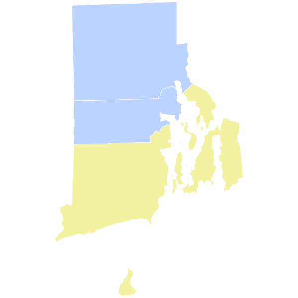 File:2022 Rhode Island gubernatorial Democratic primary election results map by county.svg