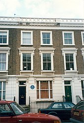 23 Fitzroy Road, near Primrose Hill, London, where Plath died by suicide