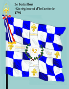Drapeau du 2e bataillon du 92e régiment d'infanterie de ligne de 1791 à 1793