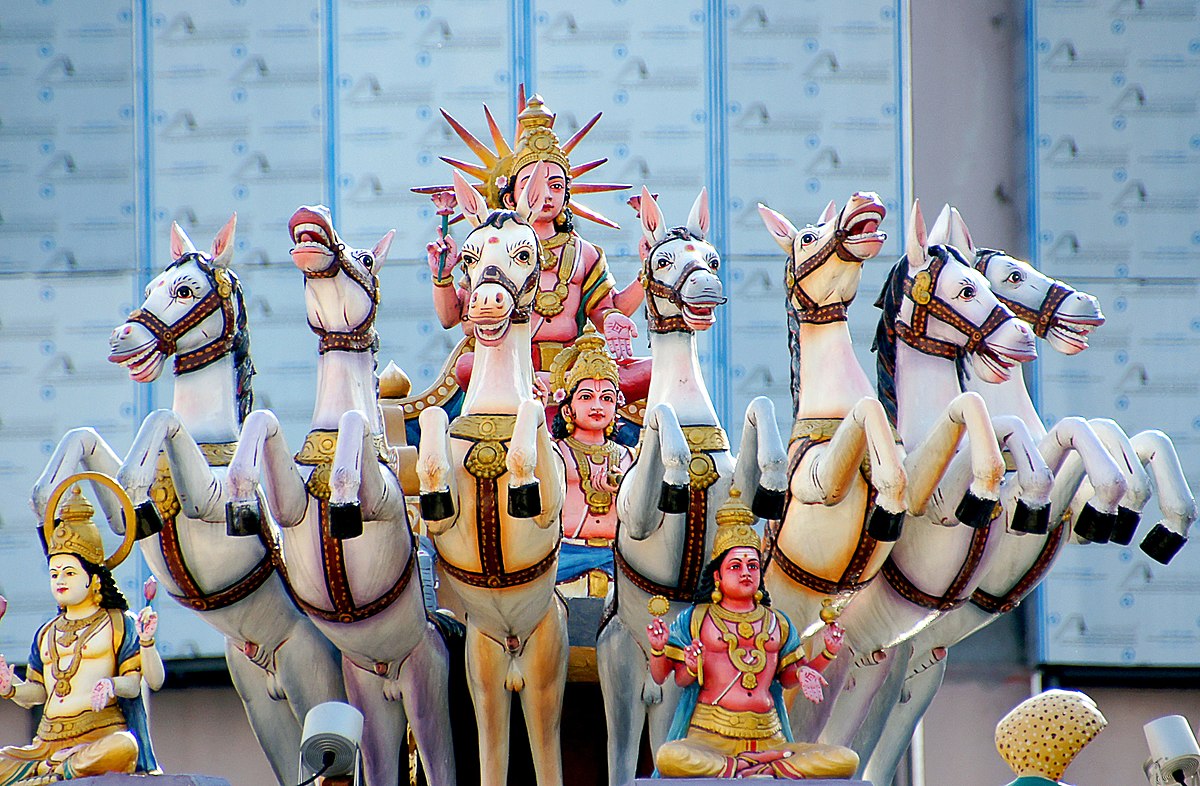 File:7 horses and the Hindu sun god Surya.jpg - Wikimedia Commons