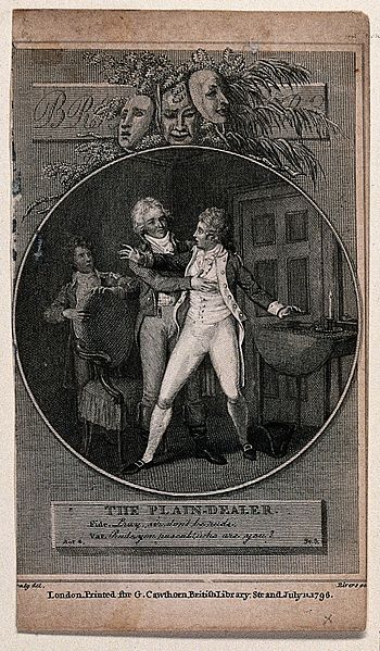 File:A man is restrained by a gentleman from attaking another man Wellcome V0041581.jpg