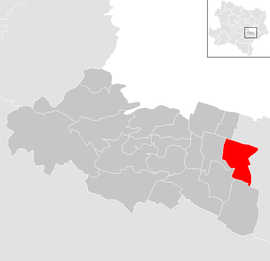 Poloha obce Achau v okrese Mödling (klikacia mapa)