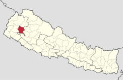 Vị trí huyện Achham (đỏ) trong khu Seti (xám)