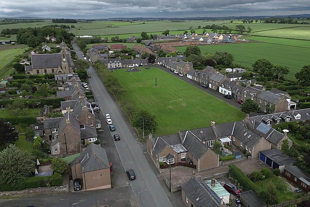 An aerial view of Swinton, showing the construction of Everly Meadow