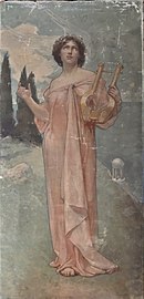 Scenă Alegorică (Femeie cu Liră - Alegorie a Muzicii) de Nicolae Vermont (1903)