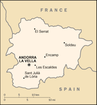 map of Andorra