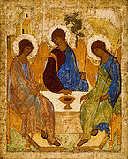 Trinidad del Antiguo Testamento, de Andréi Rubliov (1422-1428)