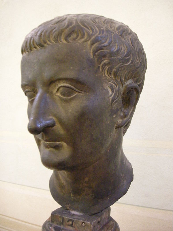 Bronze bust of Tiberius.