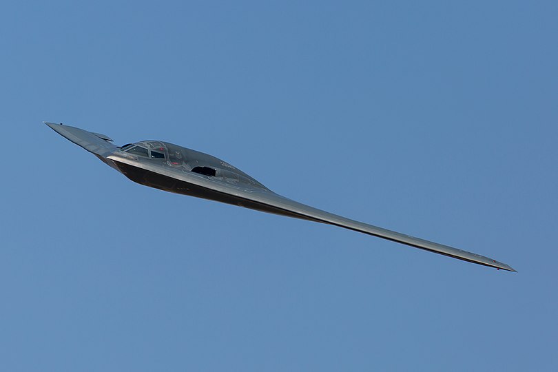 B-2 Spirit bomber in flight by Balon Greyjoy Both a heavy bomber and a stealth bomber, the Northrop Grumman B-2 Spirit uses a two dimensional and seamless design to help it evade detection.