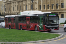 A BakuBus vehicle on its route