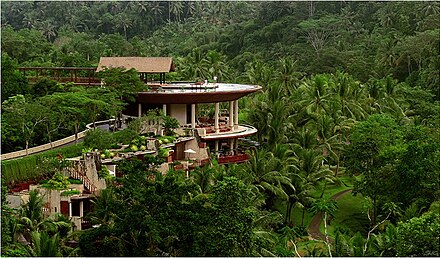 The quite remarkable Four Seasons Hotel in the Ayung Valley, near Ubud