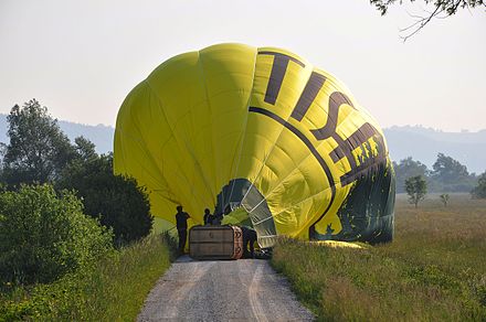 A balloon landing in the marsh