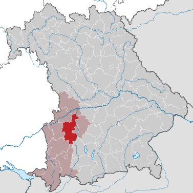 Lage im Regierungsbezirk Schwaben / in Bayern