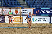 Deutsch: Beachhandball Europameisterschaften 2019 (Beach handball Euro); Tag 5: 6. Juli 2019 – Frauen, Platzierungsspiel für die Ränge 17–20, Nordmazedonien-Slowenien 0:2 (10:13, 9:15) English: Beach handball Euro; Day 5: 6 July 2019 – Placement Match/Cross Match for rank 17–20 Women – North Macedonia-Slovenia 0:2 (10:13, 9:15)