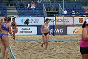 Deutsch: Beachhandball Europameisterschaften 2019 (Beach handball Euro); Tag 5: 6. Juli 2019 – Frauen, Halbfinale, Ungarn-Niederlande 2:0 (19:16, 15:12) English: Beach handball Euro; Day 5: 6 July 2019 – Semifinal Women – Hungary-Netherlands 2:0 (19:16, 15:12)