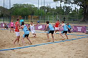 Deutsch: Beachhandball bei den Olympischen Jugendspielen 2018; Tag 5, 10. November 2018; Jungs, Platzierungsrunde - Uruguay-Italien 1:2 English: Beach handball at the 2018 Summer Youth Olympics at 11 October 2018 – Boys Consolation Round – Uruguay-Italy 1:2