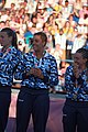 Deutsch: Beachhandball bei den Olympischen Jugendspielen 2018 in Buenos Aires; Tag 7, 13. Oktober 2018; Medaillenzeremonie Mädchen - Gold: Argentinien, Silber: Kroatien, Bronze: Ungarn English: Beach handball at the 2018 Summer Youth Olympics in Buenos Aires at 13 October 2018 – Medal Ceremony Girls - Gold: Argentina, Silver: Croatia, Bronze: Hungary Español: Handball de playa en los Juegos Olimpicos de la Juventud Buenos Aires 2018 en 13 de octubre de 2018 – Medalla Ceremonia para niñas - Oro: Argentina, Plata: Croacia, Bronce: Hungría