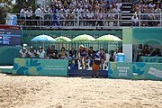 Deutsch: Beachvolleyball bei den Olympischen Jugendspielen 2018; Tag 11, 17. Oktober 2018; Jungen,Finale – Niederlande (Matthew Immers/Yorick de Groot)-Schweden (David Åhman/Jonatan Hellvig) 0:2 (20–22/15–21) English: Beach volleyball at the 2018 Summer Youth Olympics at 17 October 2018 – Final – Netherlands (Matthew Immers/Yorick de Groot)-Sweden (David Åhman/Jonatan Hellvig) 0:2 (20–22/15–21)