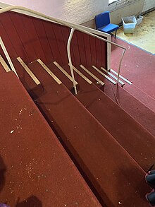 Original benches in the Upper Circle of The Playhouse (aka Niamos) Benches in Upper Circle, The Playhouse, Hulme.jpg