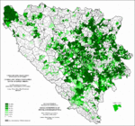 Områden befolkade av bosniaker i Bosnien enligt folkräkningen år 1991