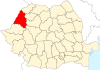 Map of Romania highlighting Bihor County