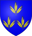 D'azzurro, a nove spighe di grano ordinate in tre mazzi posti 1 e 2 (stemma di Brive-la-Gaillarde, Francia)