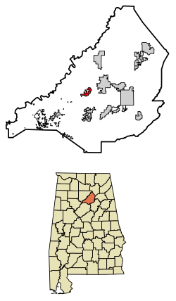 Location of Nectar in Blount County, Alabama.