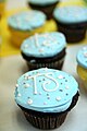 Blue cupcakes for graduation, closeup - Tiffany, May 2008.jpg