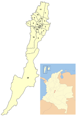 Area (localidades) dari Bogotá