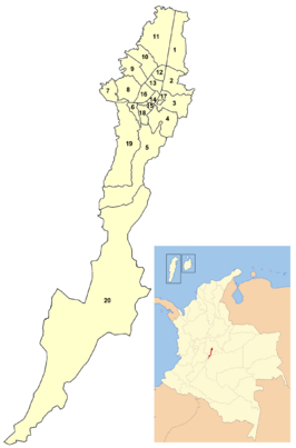 Kaart van Bogota