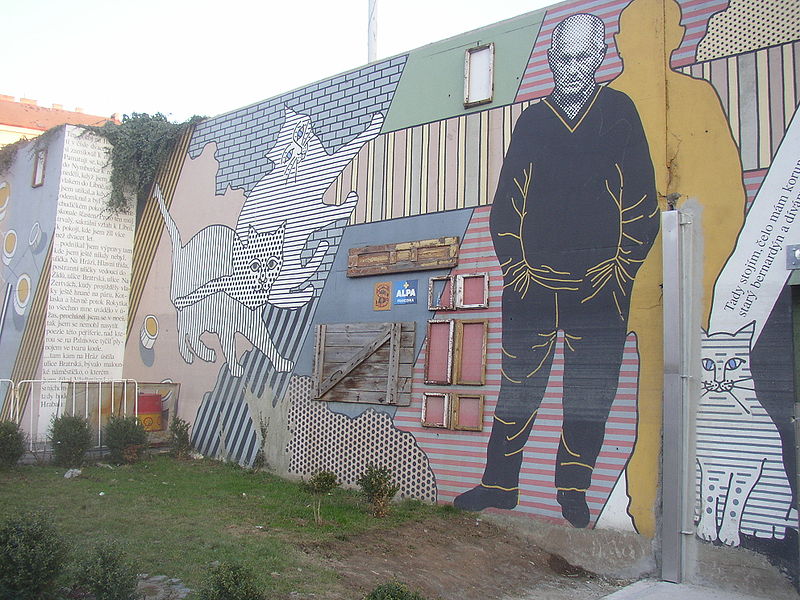 File:Bohumil Hrabal Wall Prague Liben CZ.JPG