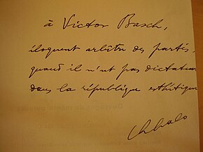 Livre signé par Charles Lalo offert à Victor Basch.JPG