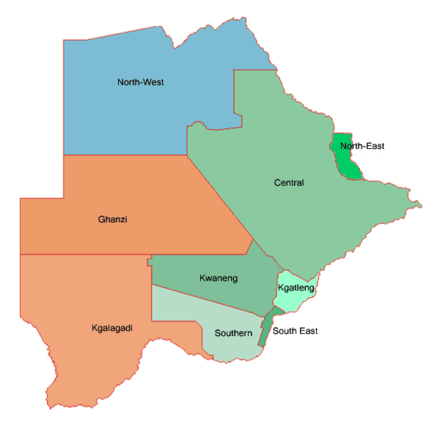 Districts du Botswana.