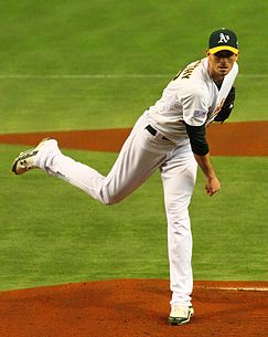 McCarthy pitching for the Oakland Athletics in 2012 Brandon McCarthy on March 28, 2012.jpg