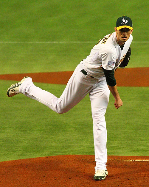 McCarthy pitching for the Oakland Athletics in 2012